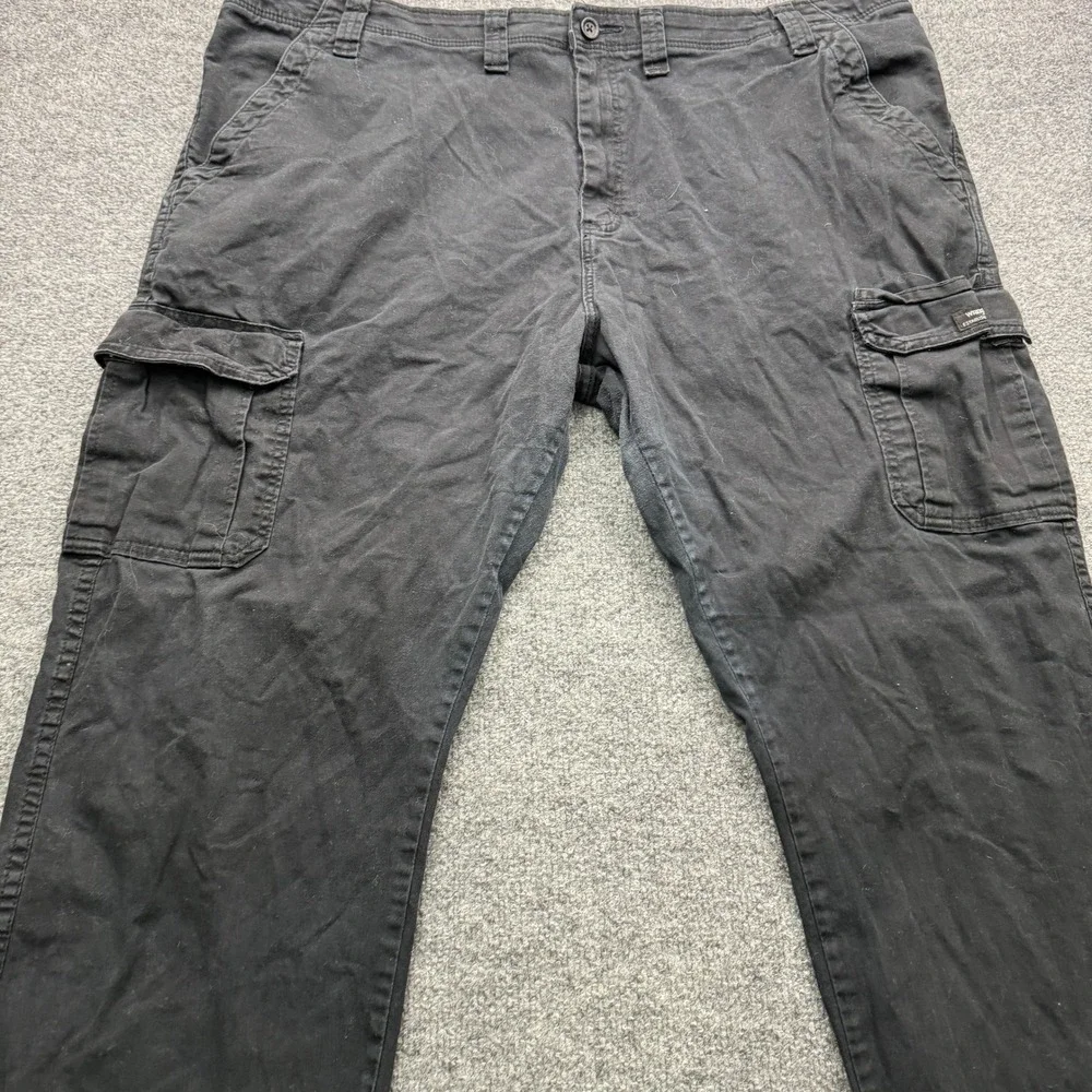 Wrangler Relaxed Fit Cargo Pants Mens 44x32 Black‎ Stretch Workwear Casual